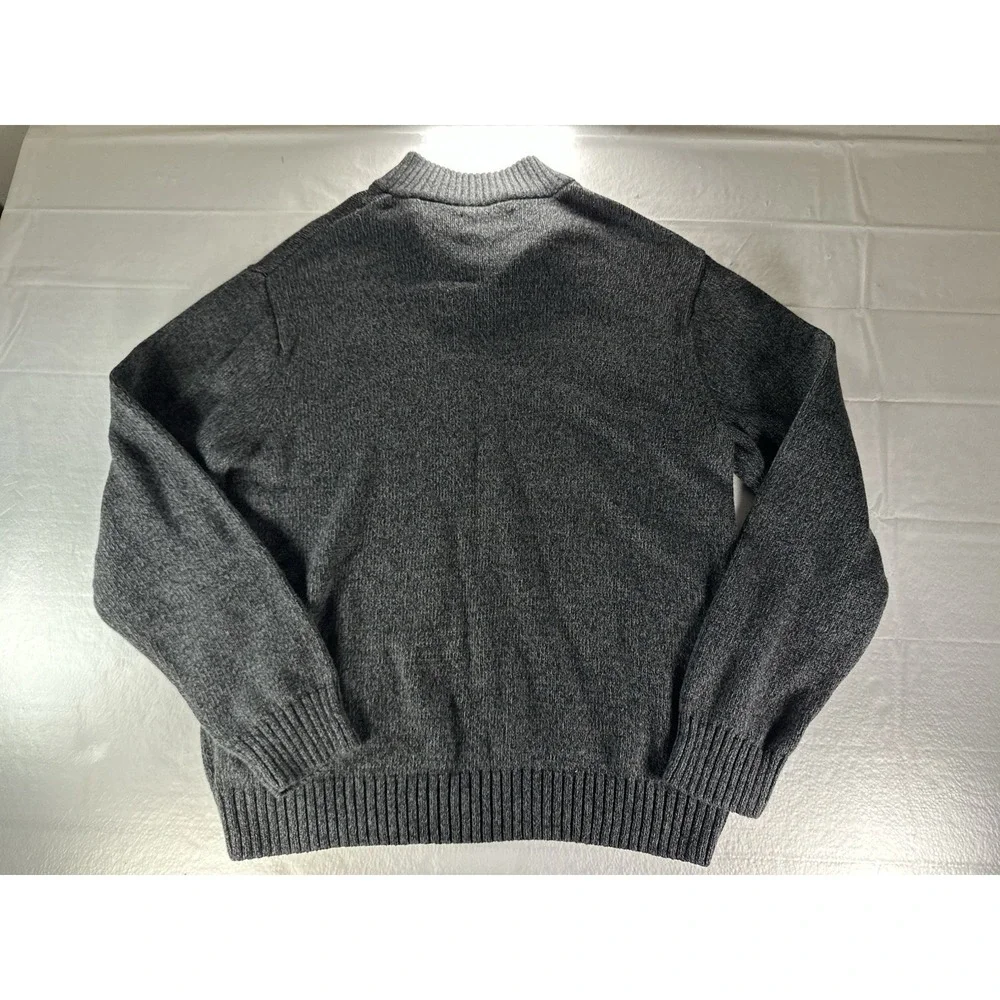 Chaps Ralph‎ Lauren Sweater Adult Small Gray Cotton Elbow Patch Mock Neck Mens